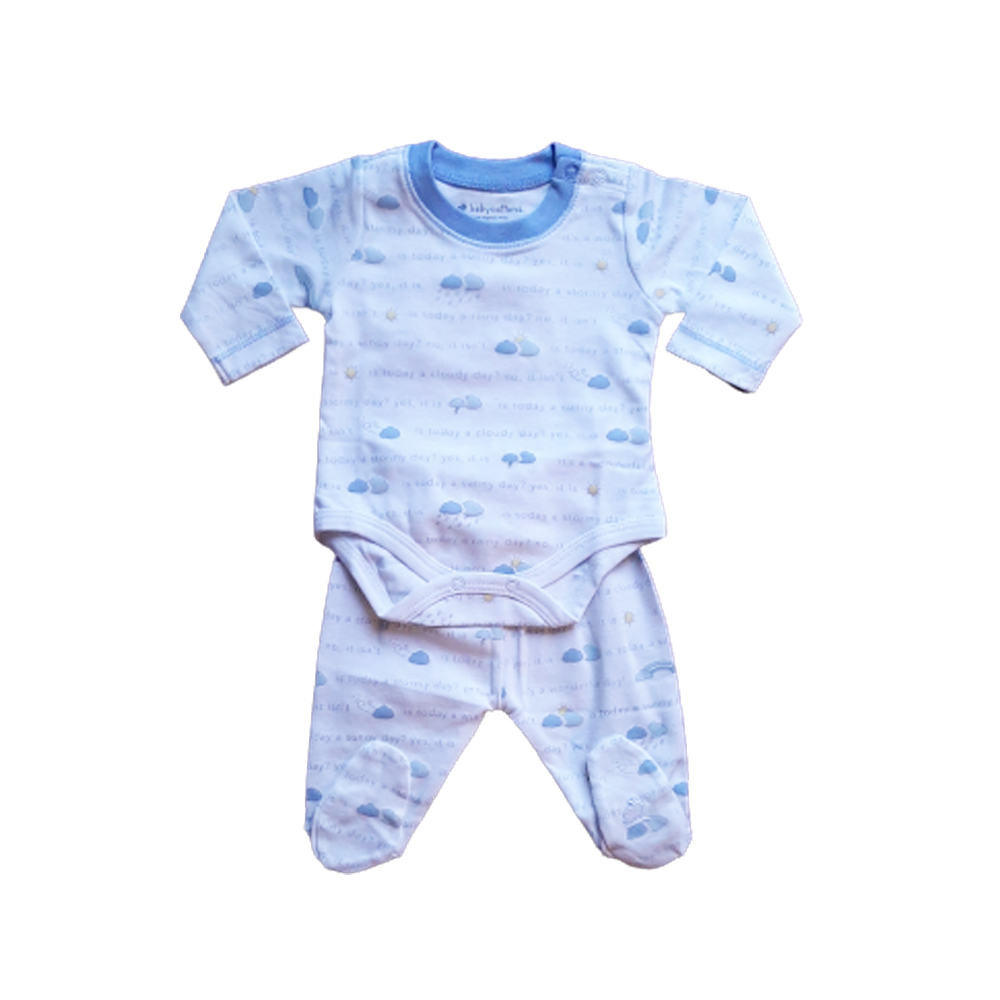 Set Babycottons Smart Body At The Park Blanco Celeste