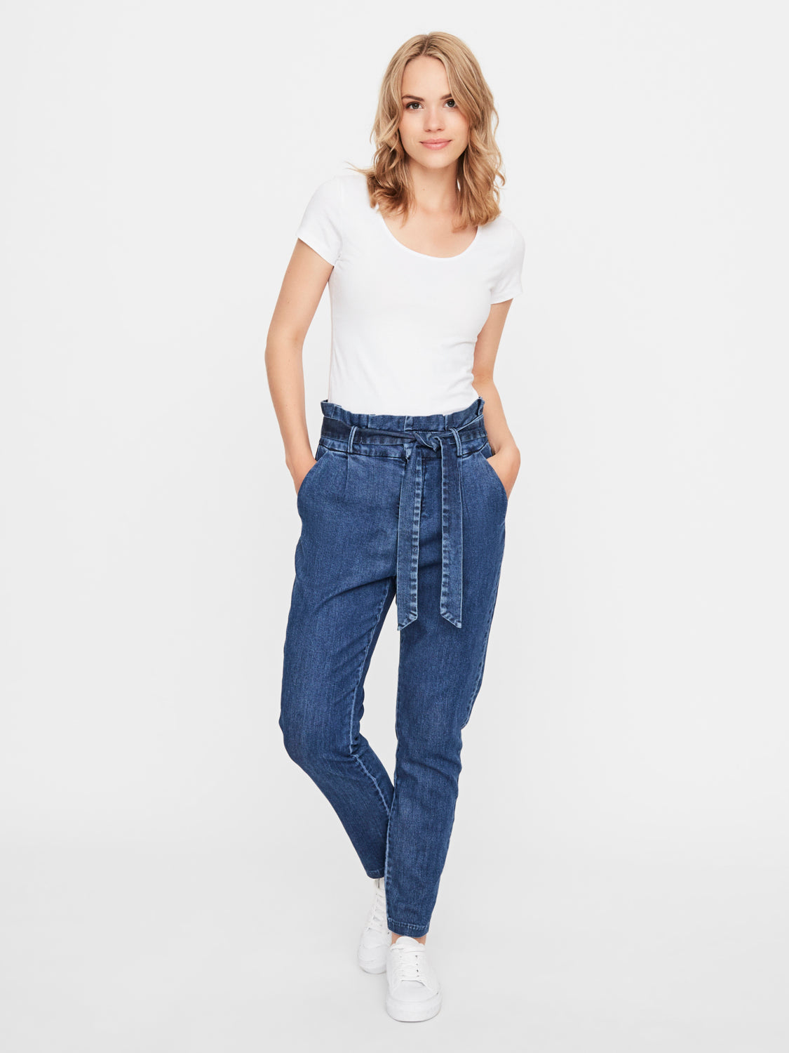 Pantalon Denim Vmeva Hr Paperbag