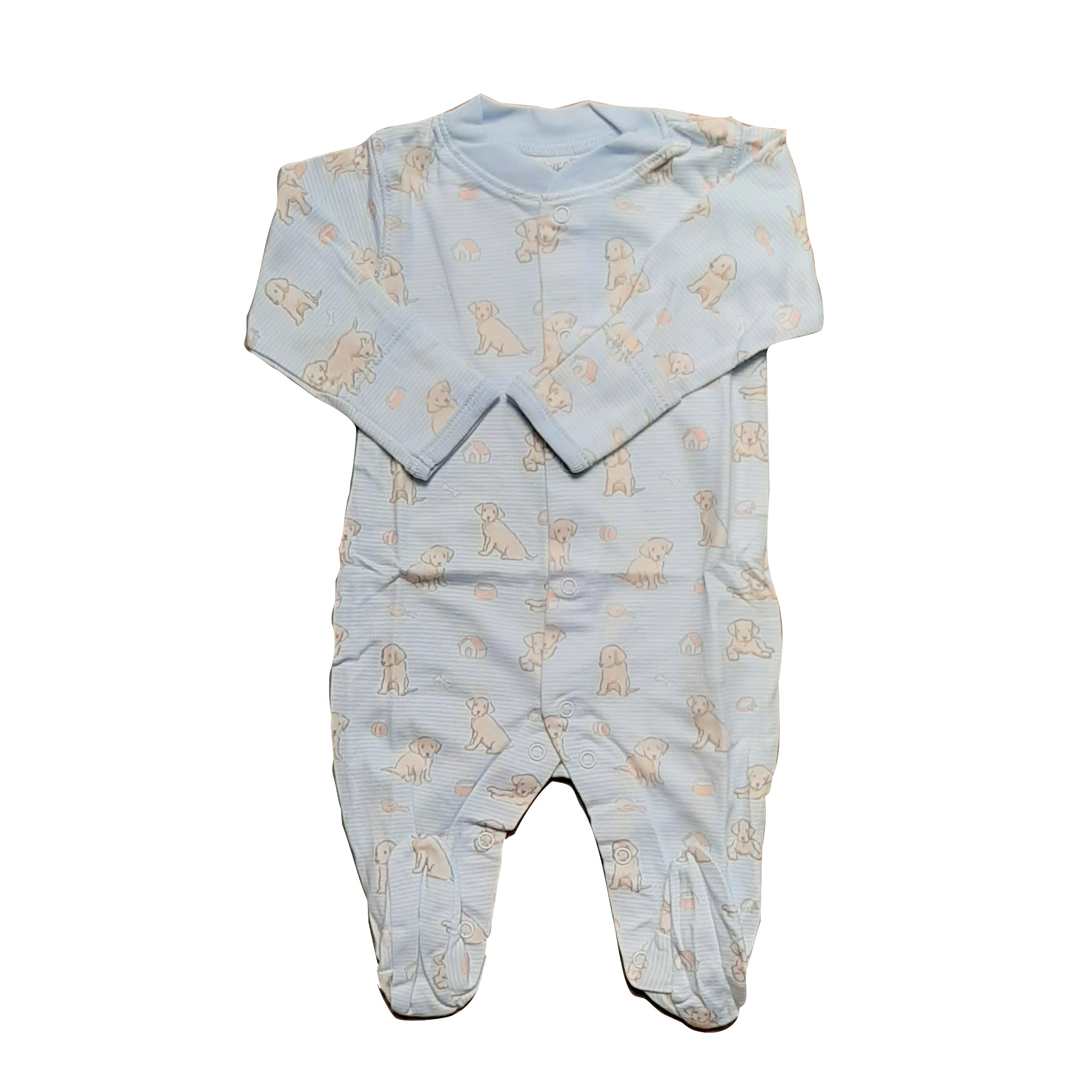 Footie Babycottons Labrador Lucas Blanco Azulino