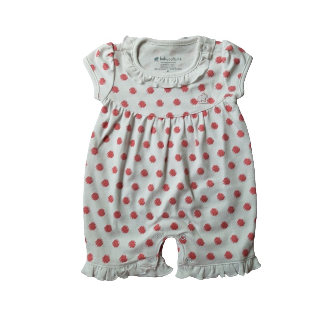 Pijama Corto Babycottons Bbsic Hawal Dotse Blanco Rosa