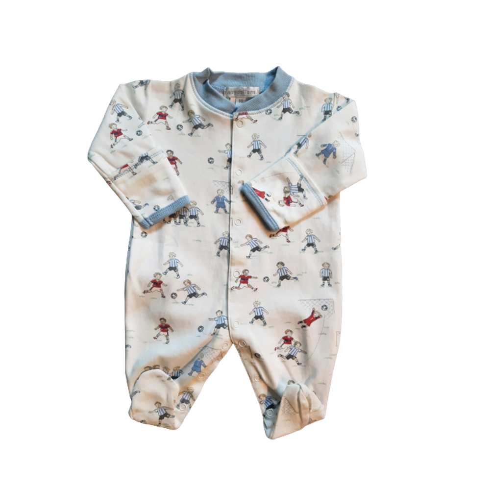 Enterito Babycottons Footie B Basic Blanco Azulino