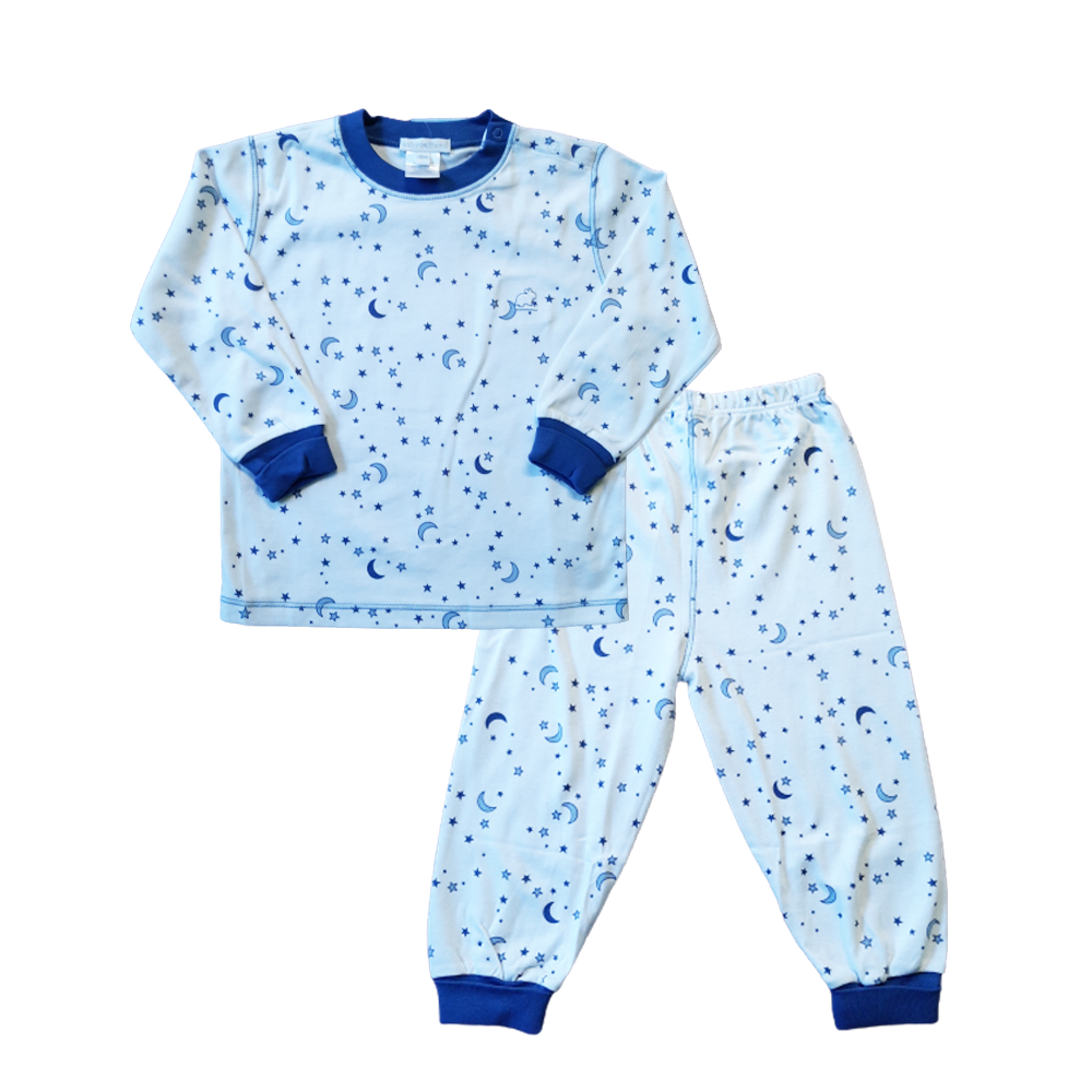 Pijama Babycottons 2p Ml Magic BCO/AZUL Talla-18M