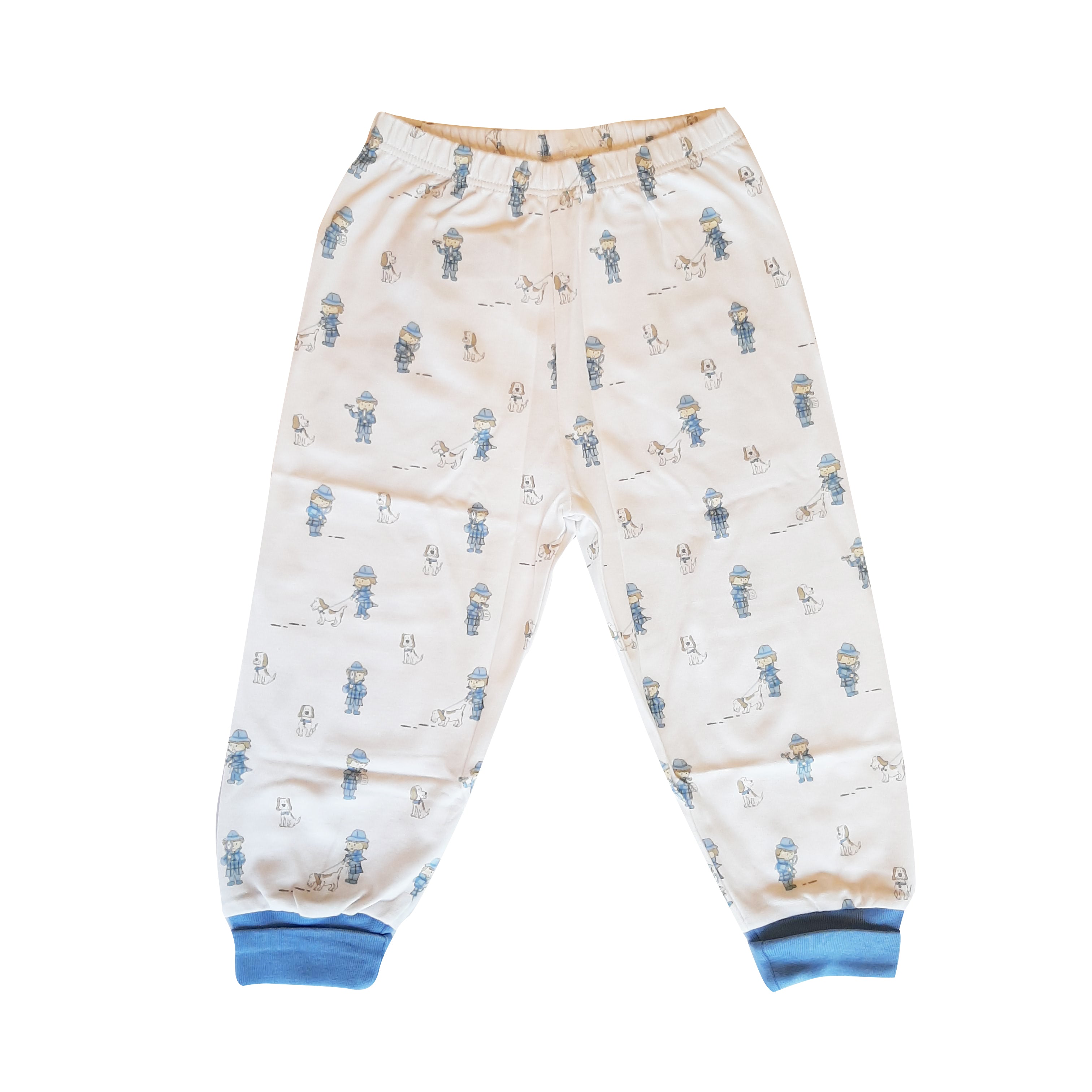 Pijama Babycottons Detective Blanco Azul