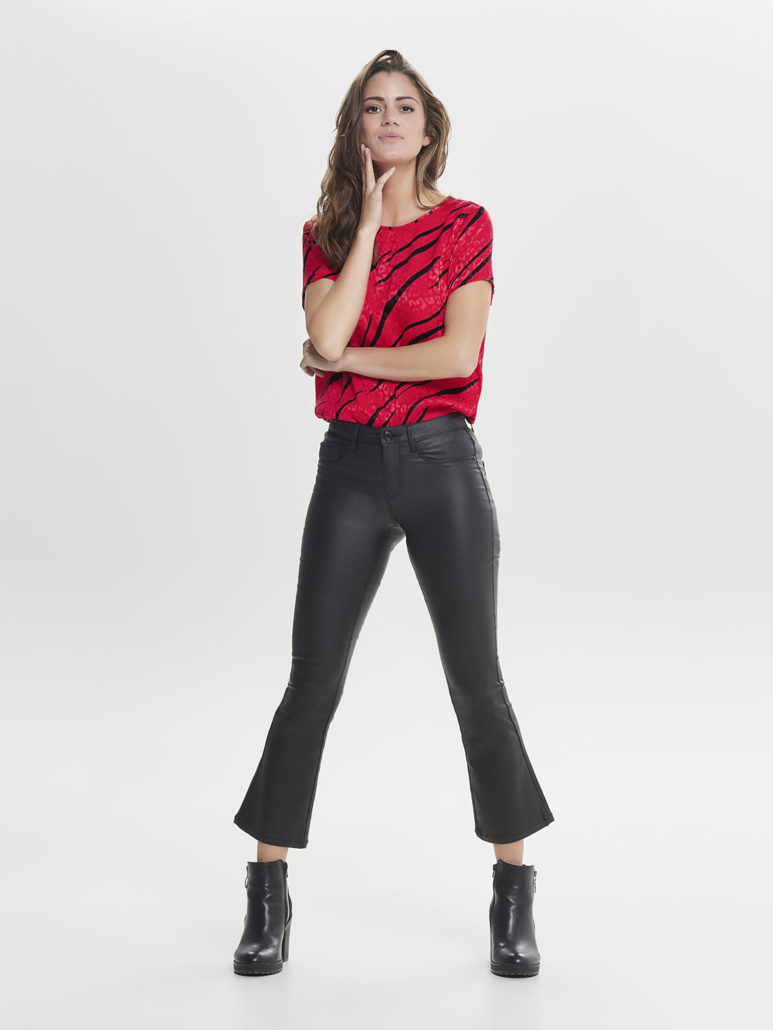 Pantalon Onlleena Reg Flare Ankle Coated