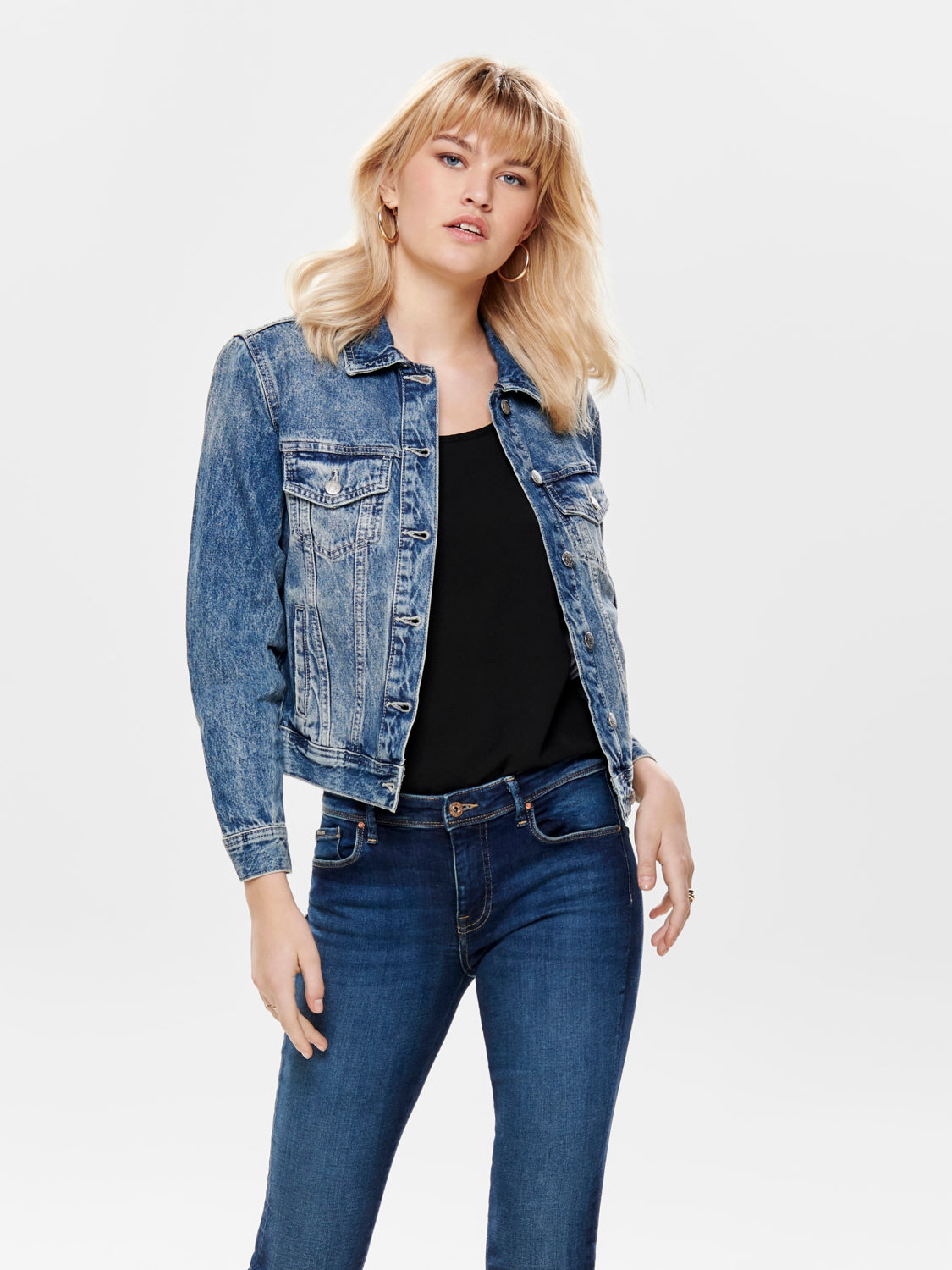 Chaqueta Jacqueline De Yongkaily Denim c/ Bordado Lucky