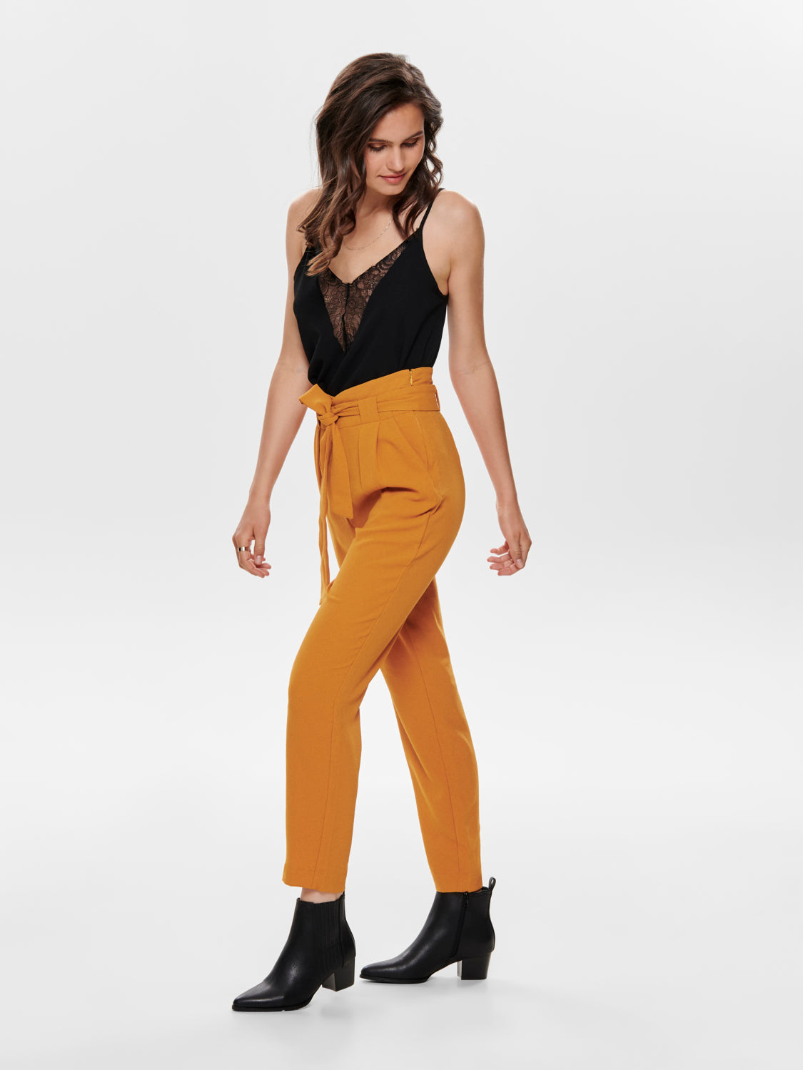 Pantalon Onlpiper Hw Paperbag Mostaza