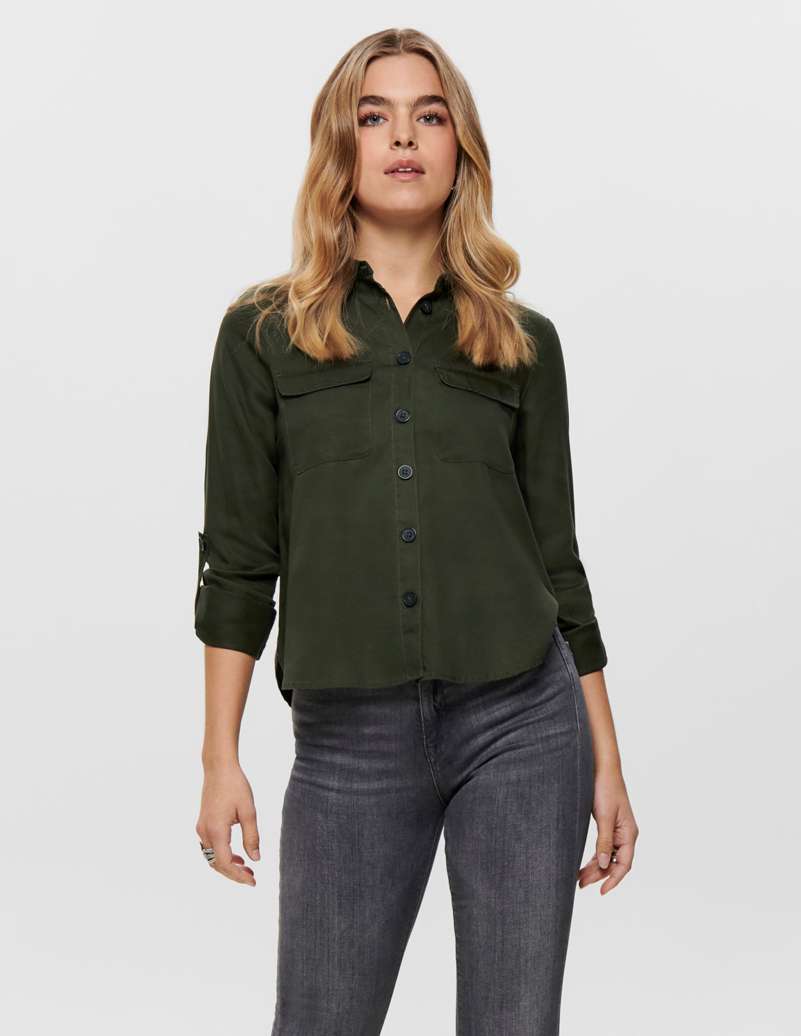 Camisa de Algodón Onlvega L/S Verde