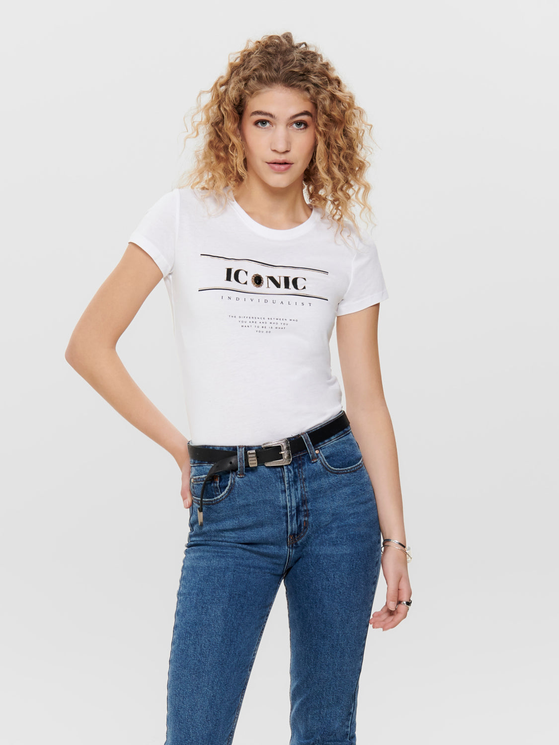Top Onlkita Fit S/S Foil Estampado Iconic