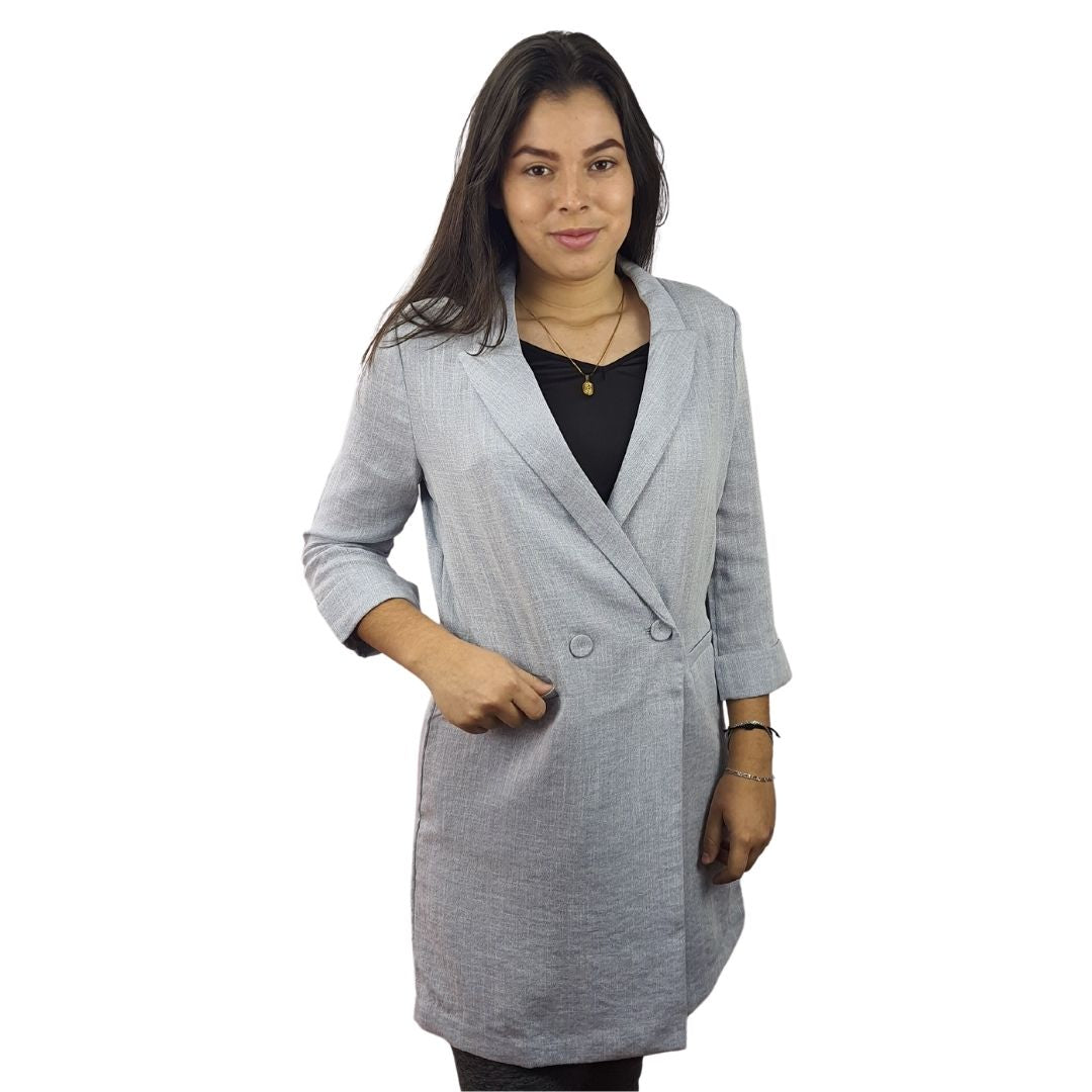 Blazer Vero Moda Gris Style OCEANUS 3/4 BLAZER(VMC-MP)