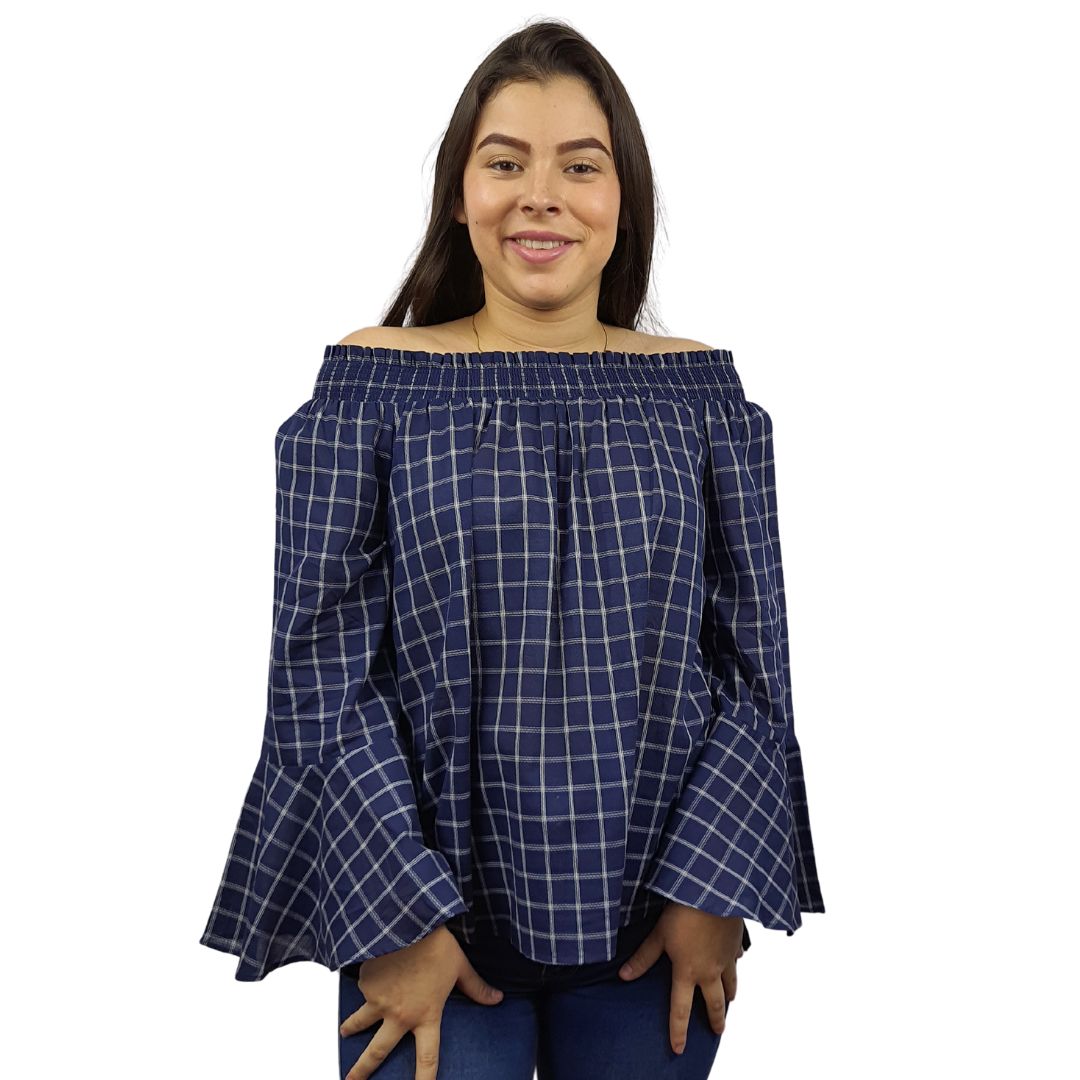 Blusa Vero Moda Azul Style CLARET L/S TOP(SL)