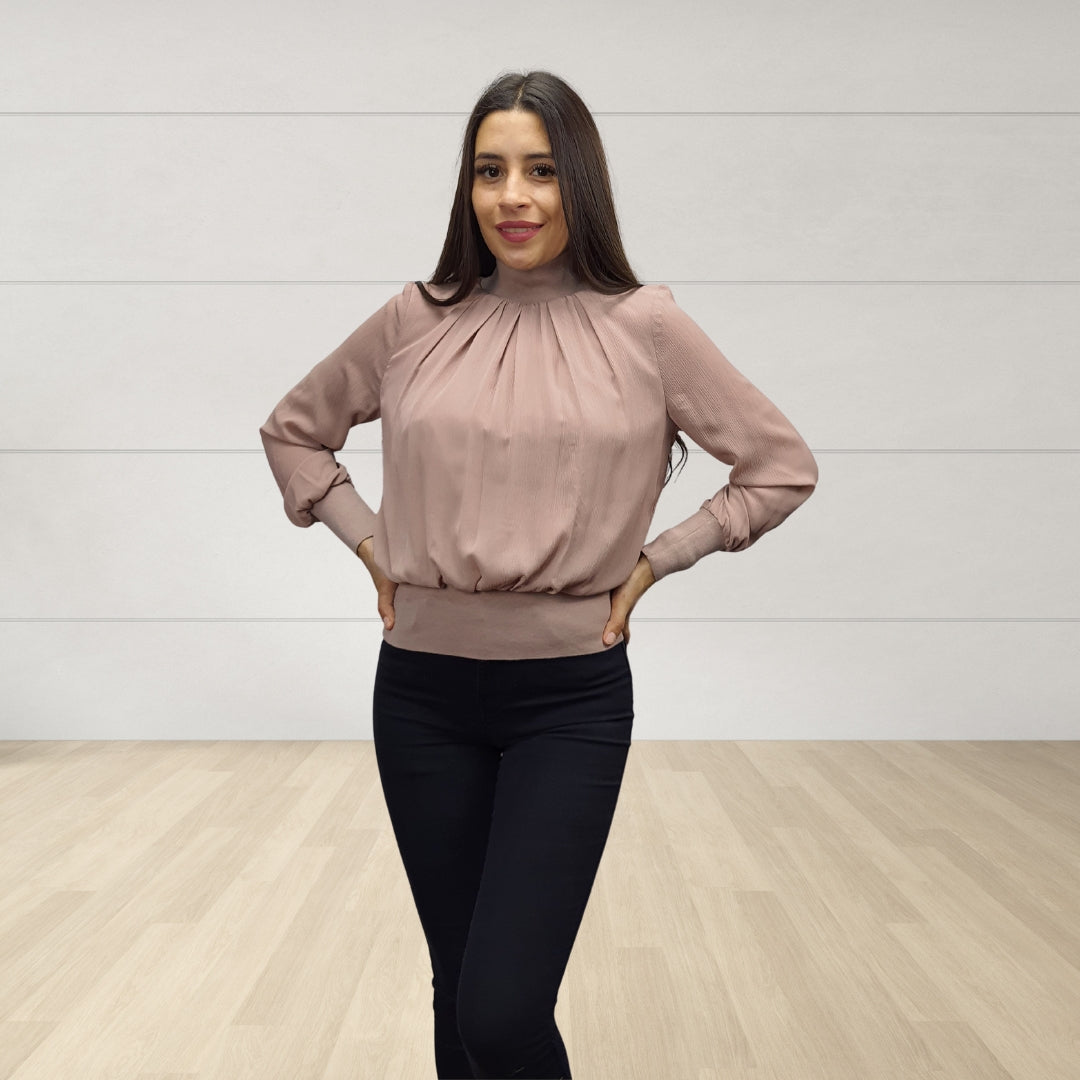 Blusa Vero Moda Rosa Vieja Style ROSTOV SOLID L/S TOP(RN)