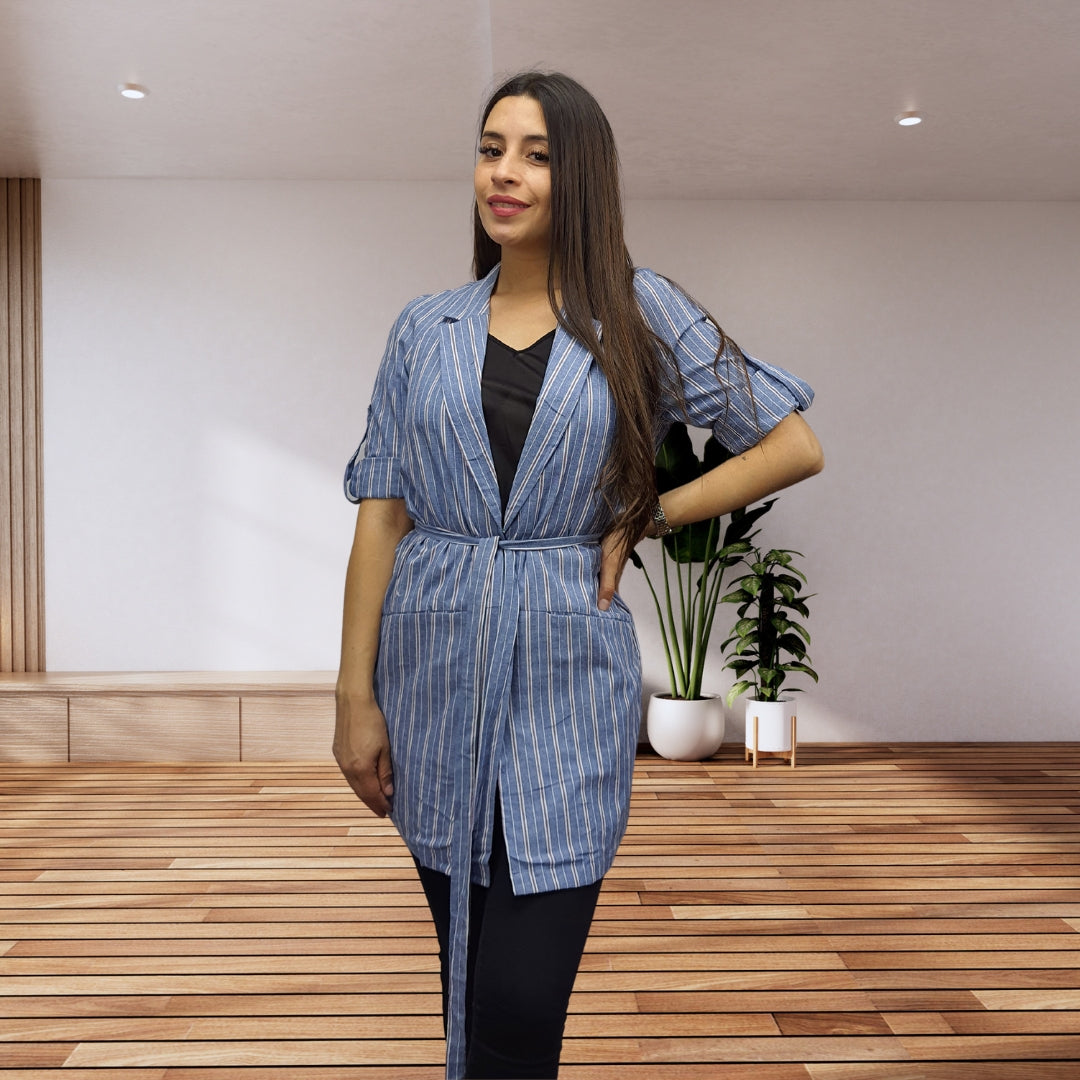 Tapado Vero Moda Azul Style VILLAGE KIMONO 3/4 BLAZER(PM-EC-2)