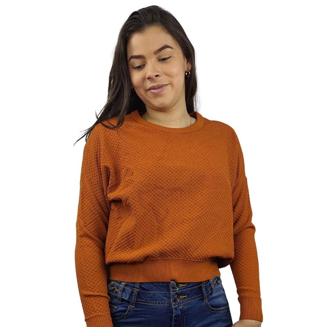 Sweater Vero Moda Marron Style POPCORN L/S KNIT(BN-EC-1)