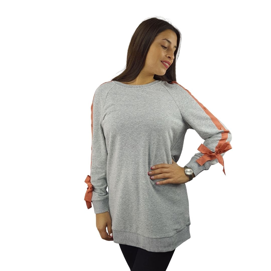 Sweater Vero Moda Gris Style BEATA L/S SWEAT(HOMEWEAR)