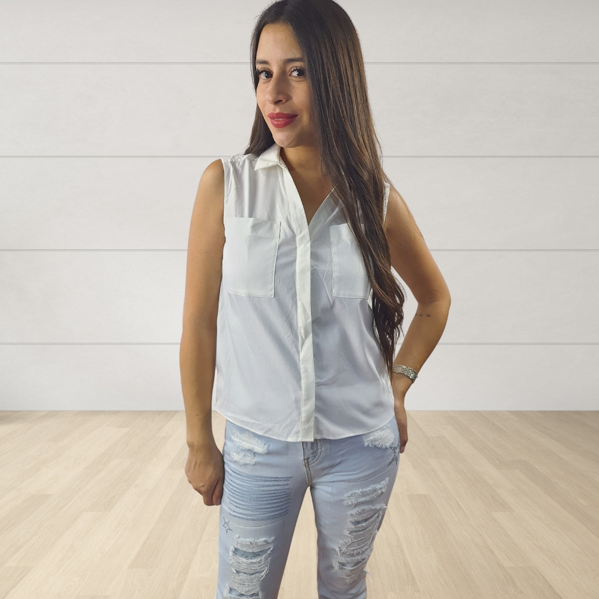 Blusa Vero Moda Blanco Style SHASHA S/L SHIRT(TP)-OR