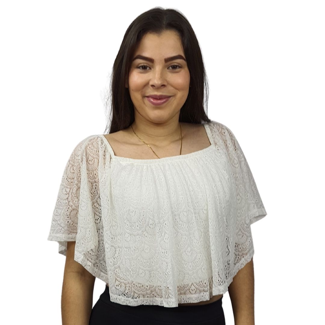 Blusa Vero Moda Blanco Style JENNY SHORT LOOSE S/S TOP(CR)