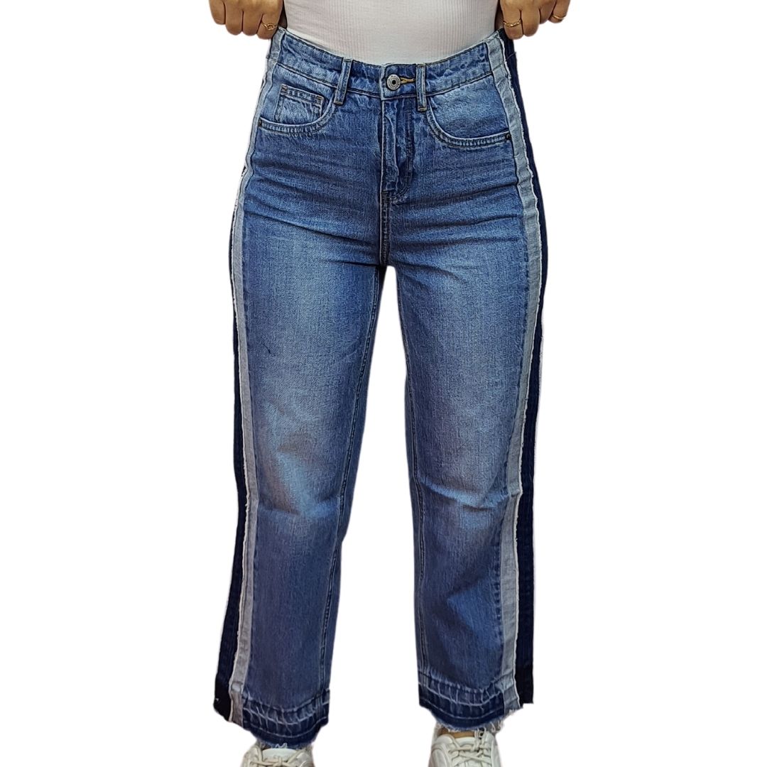 Pantalon Vero Moda Azul Style DEREK 9/10 MW STRAIGHT JEANS(NC)
