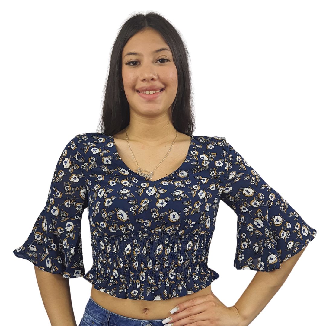 Top Vero Moda Azul Style LI 1/2 TOP(HH)