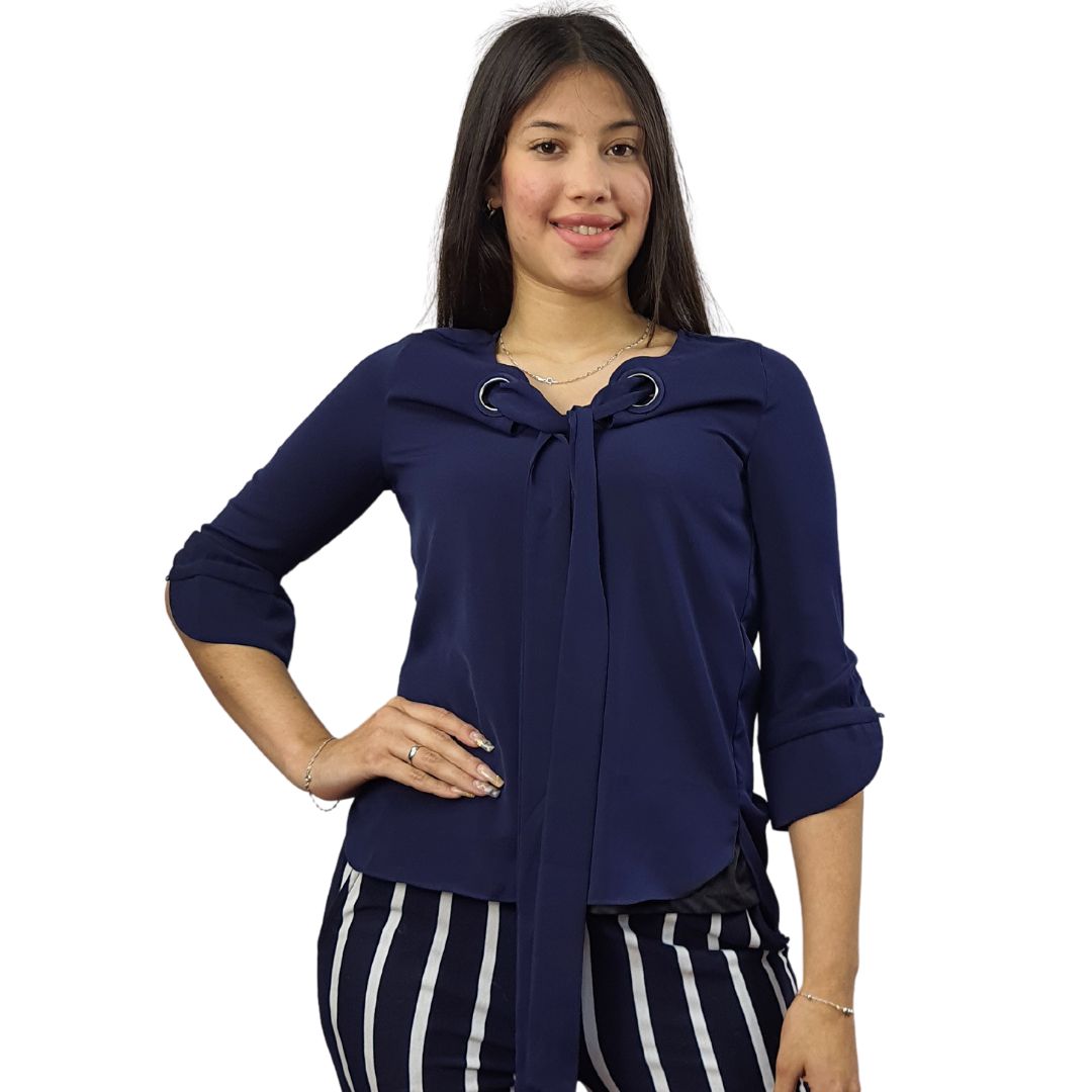 Blusa Vero Moda Azul Oscuro Style EILEEN 3/4 TOP(VMC-TP)