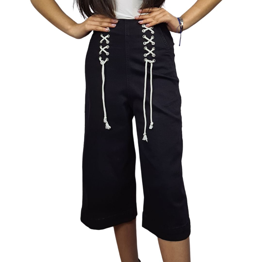 Pescador Vero Moda Negro Style FANTASTIC 3/4 HW LOOSE JEANS(NN)