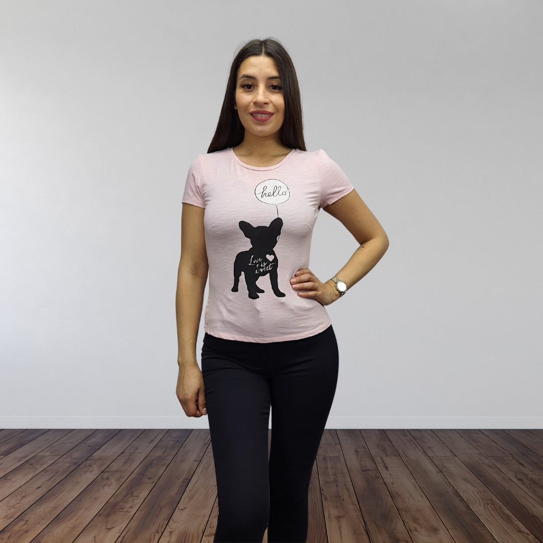 Polera Vero Moda Rosado Style RABBIT S/S TOP(SD)