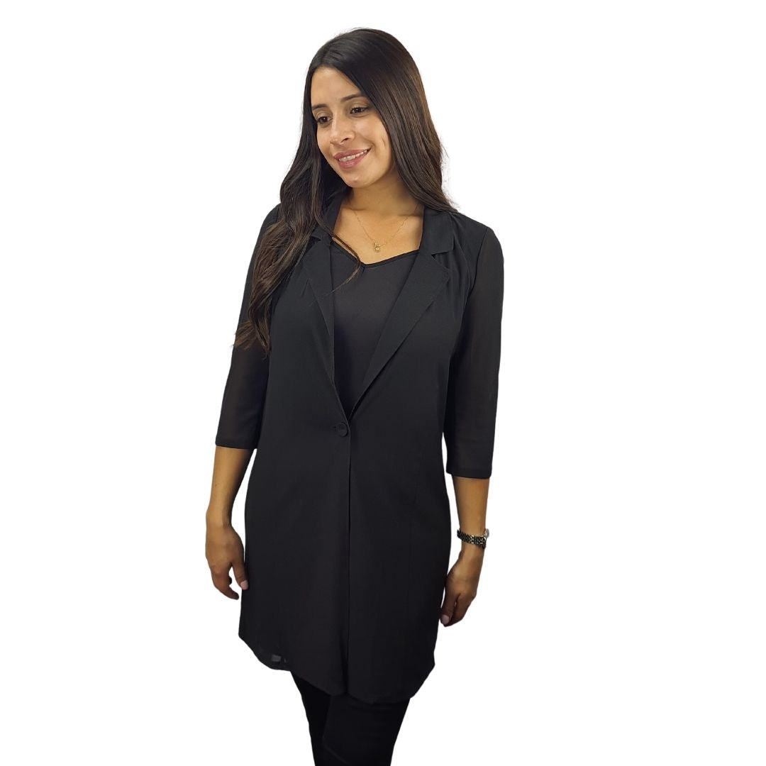 Blazer Vero Moda Negro Style MESH 3/4 BLAZER(TP)