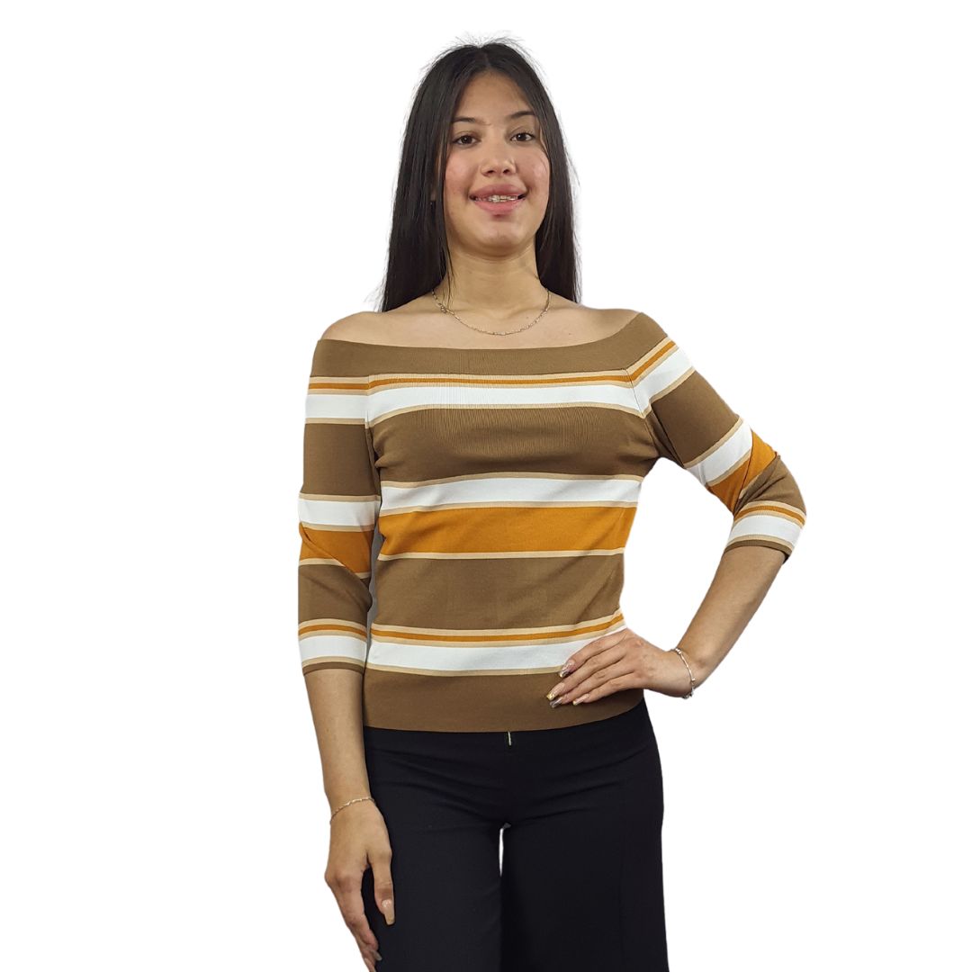 Blusa Vero Moda Marron Style DONNA 3/4 KNIT(LL)