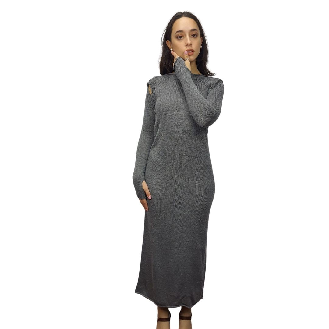 Vestido Vero Moda Gris Style ARA LS KNIT DRESS(MW-EC-2)