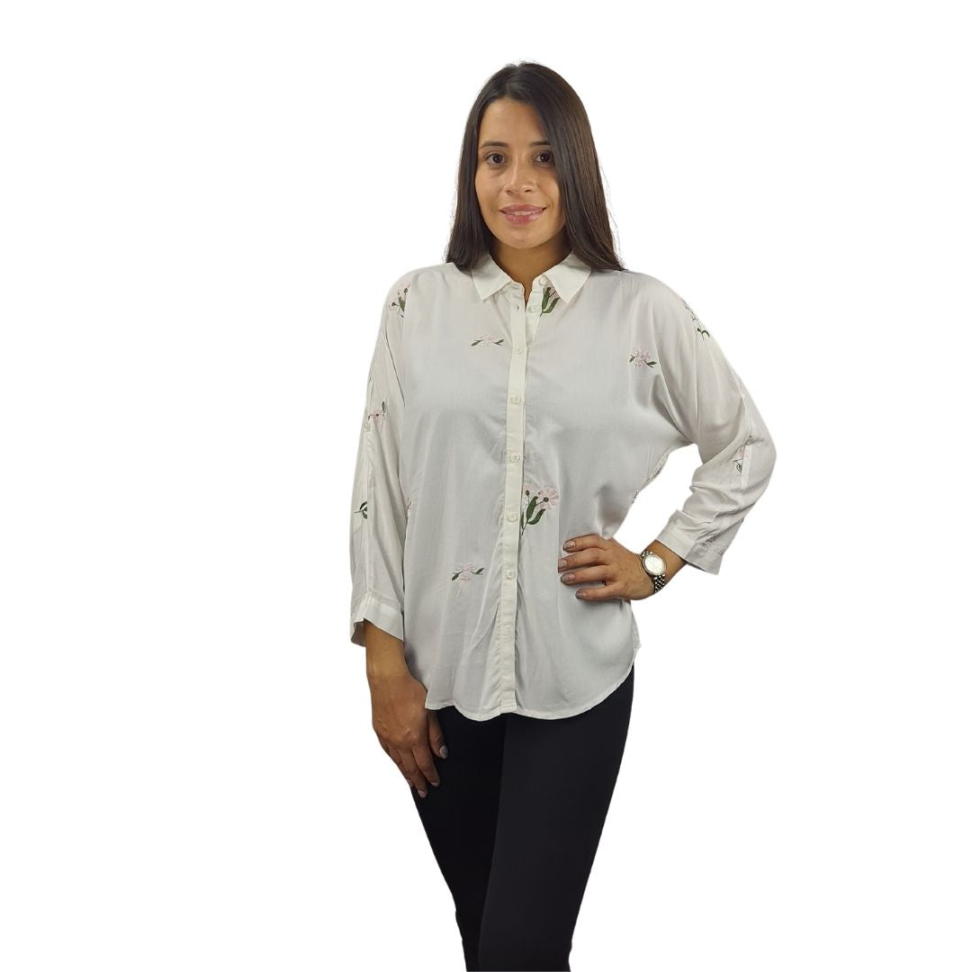 Blusa Vero moda Blanco Style PAEONY 3/4 SHIRT(BJ)