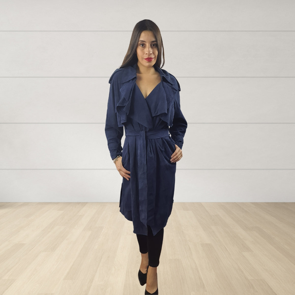 Blazer Vero Moda Azul Oscuro Style MAXINE 3/4 GS LEATHER COAT(NC)