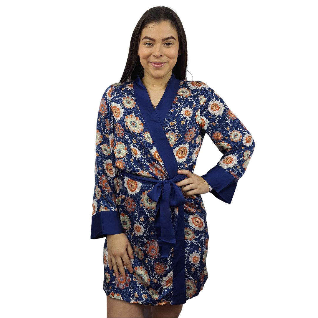 Bata de Pijama Vero Moda Azul Oscuro Style NANCZ L/S ROBE(HOMEWEAR)