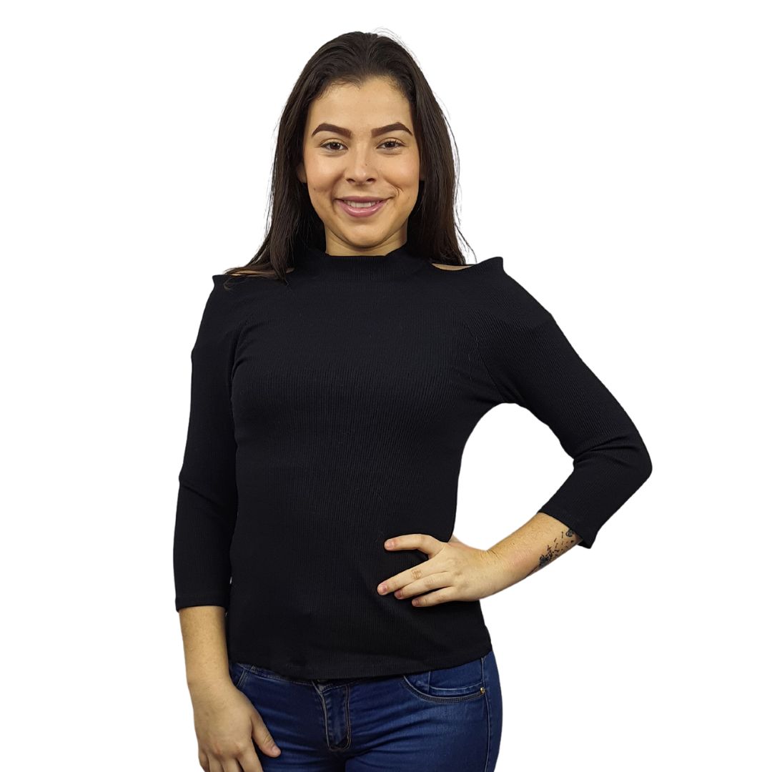 Blusa Vero Moda Negro Style MARS 3/4 TOP(UM)