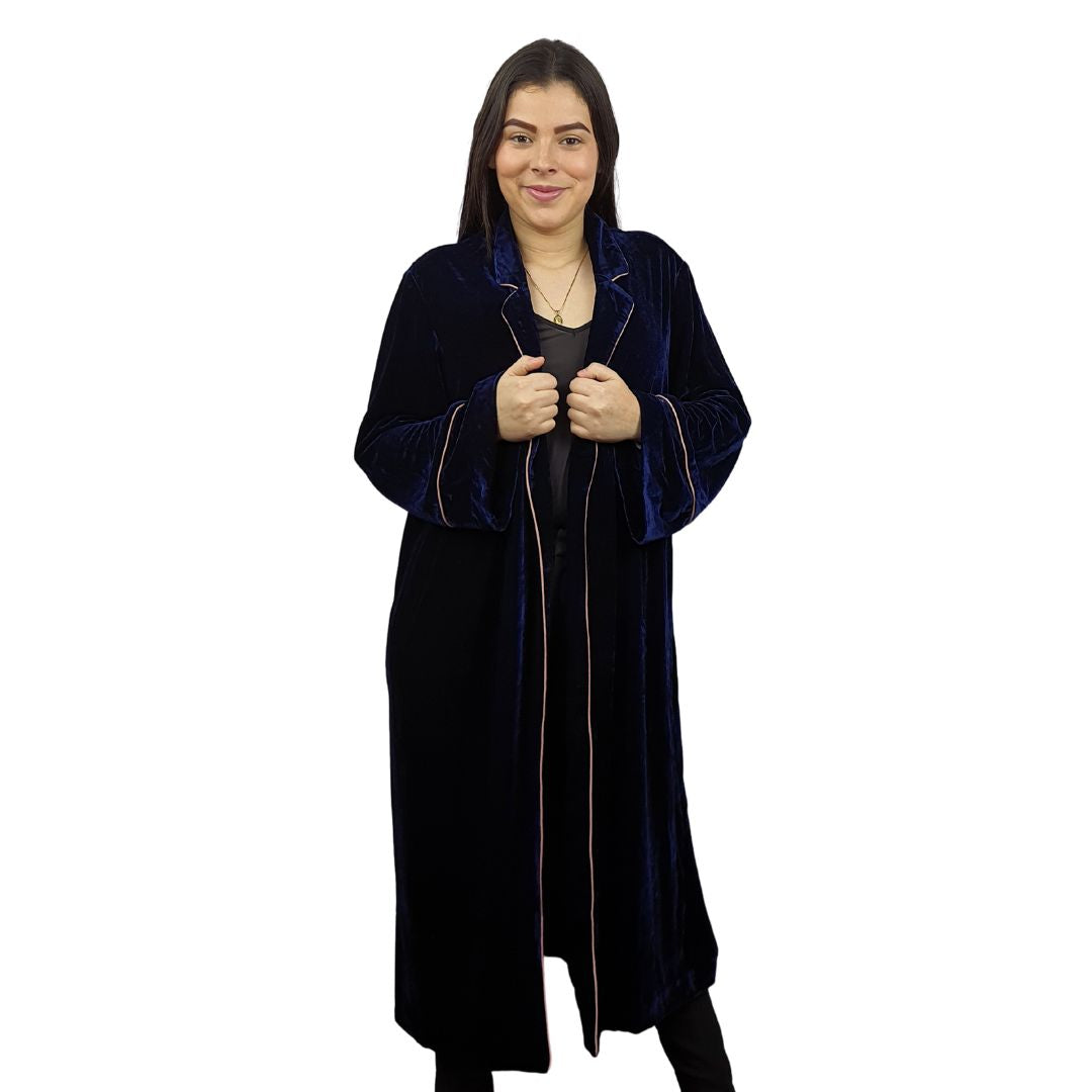 Bata de Pijama Vero Moda Azul Oscuro Style SEC L/S ROBE(HOMEWEAR)