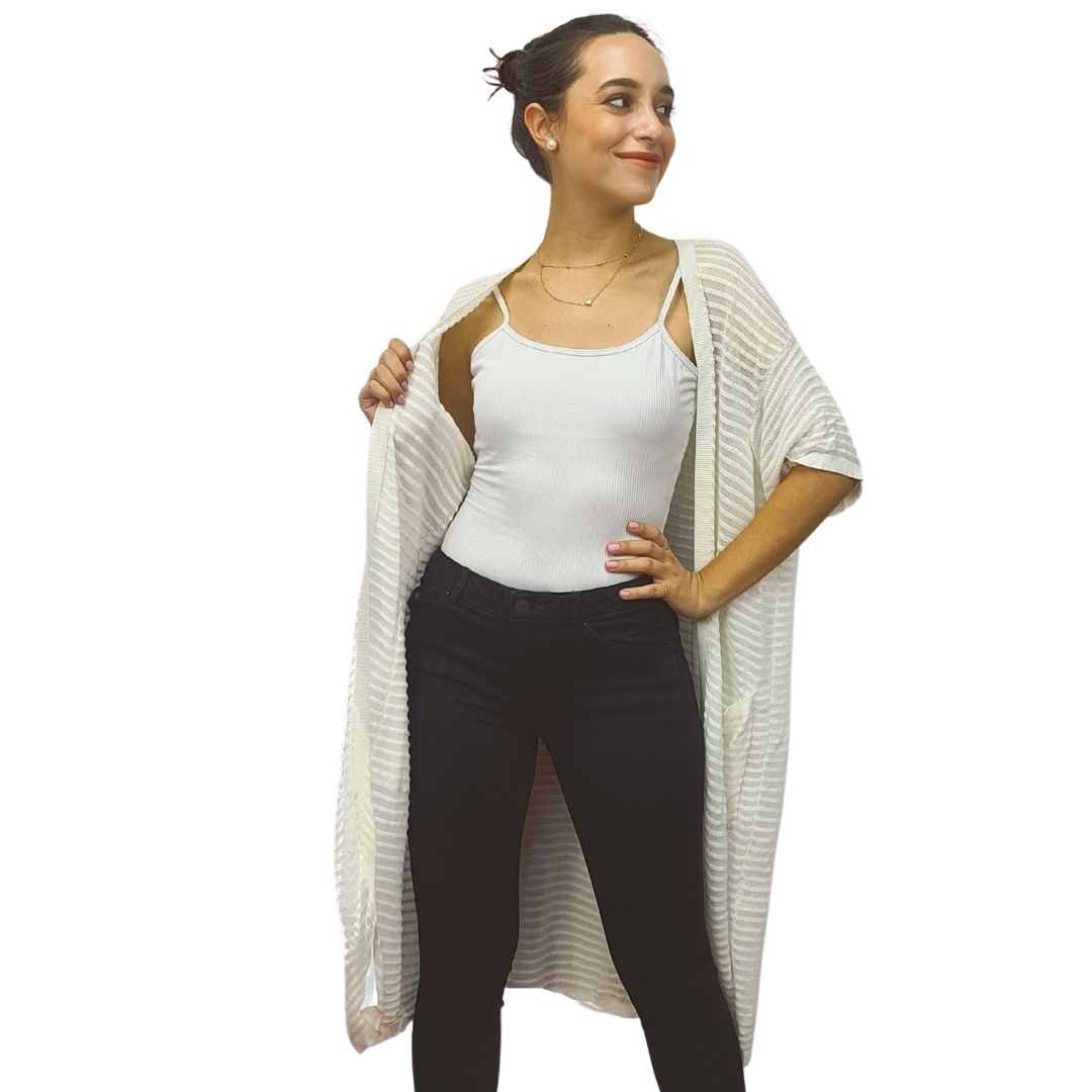 Tapado Veromoda Blanco Style DORIS S/S KNIT CARDIGAN(NE-EC-2)