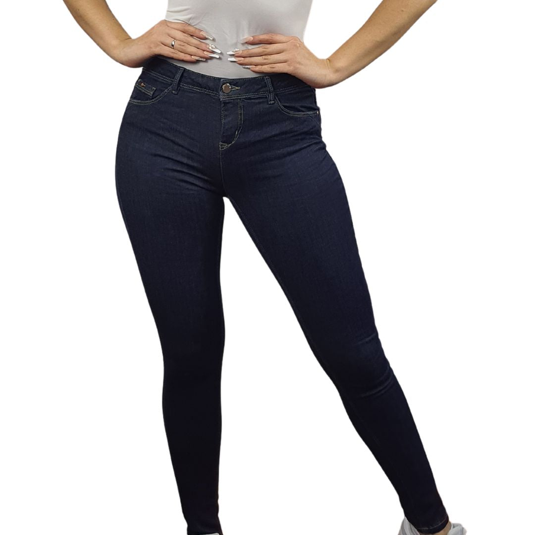Jeans Vero Moda Azul Oscuro Style TONE MID WAIST X-SLIM JEANS(BN)