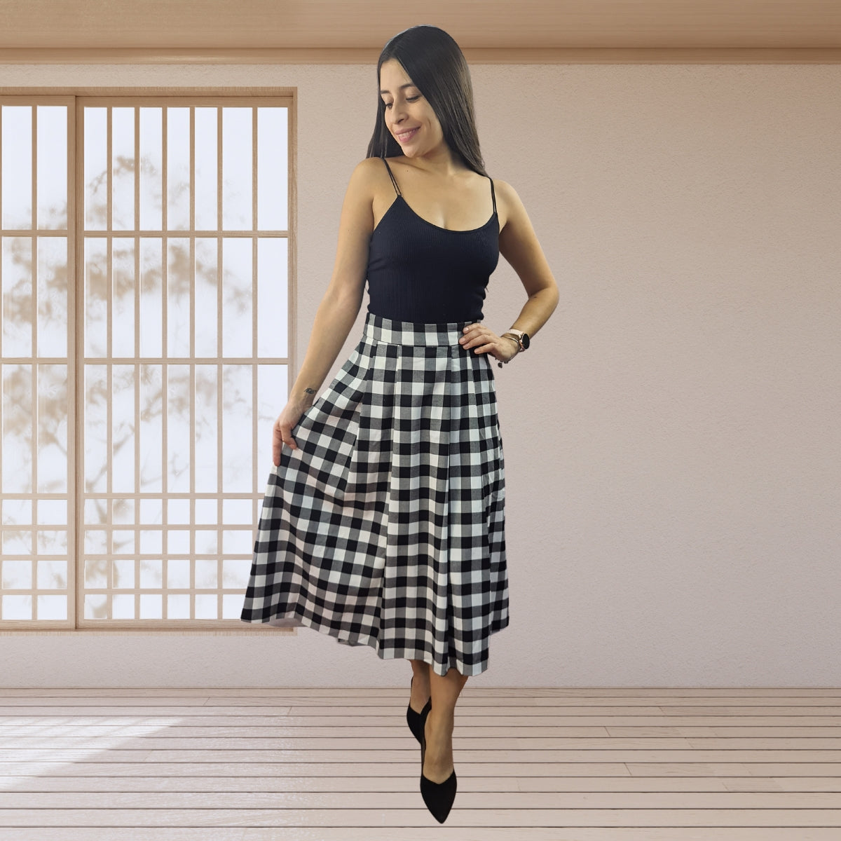 Falda Vero Moda Negro Style PARIS LONG SKIRT(PM-ET-2)