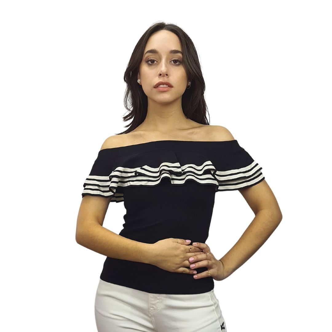 Blusa Vero Moda Negro Style FANCY S/L KNIT(NL)