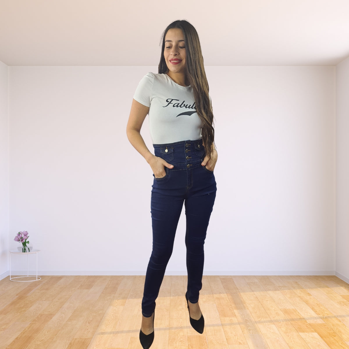 Jeans Vero Moda Azul Oscuro Style BOHEMIA HW X-SLIM JEANS(EL)