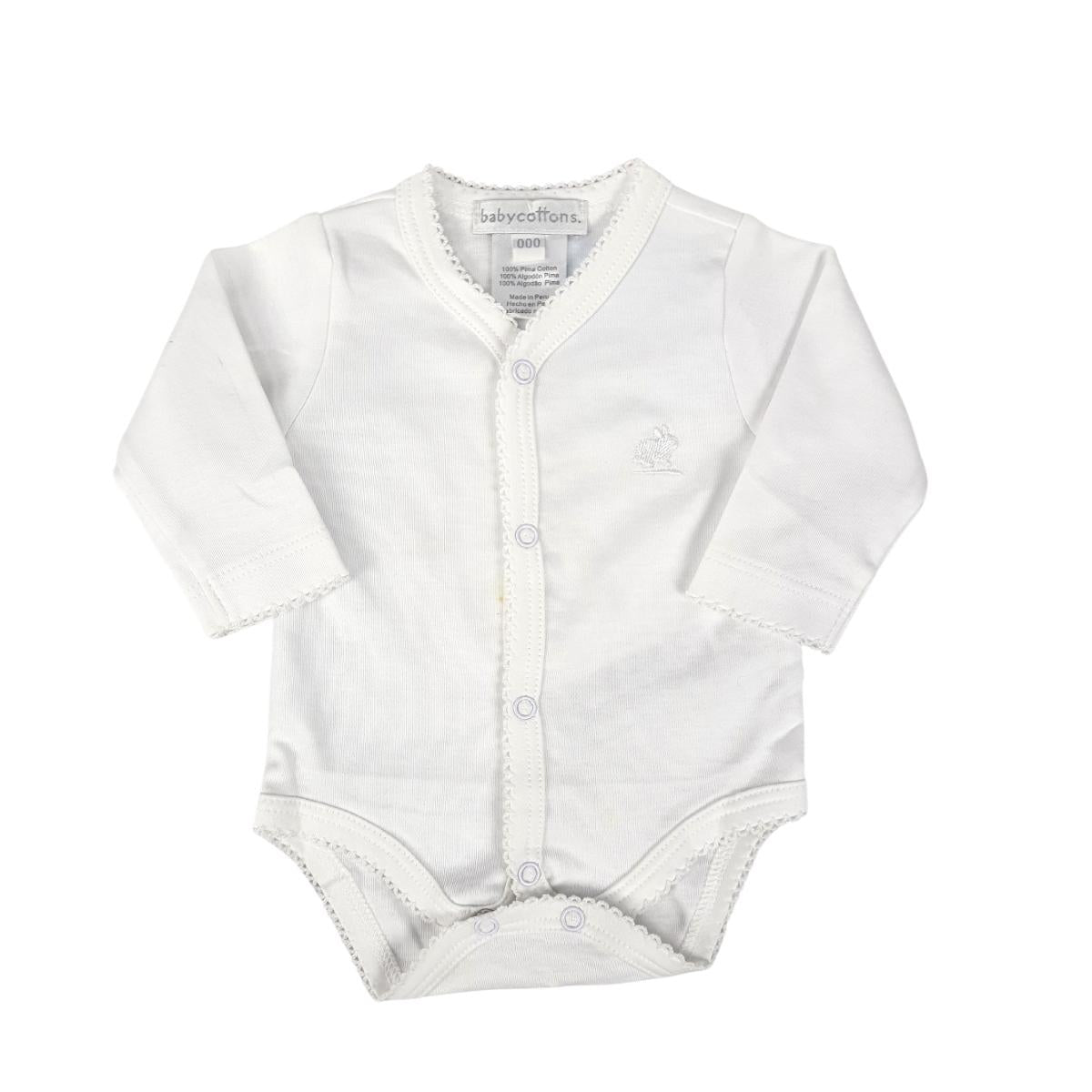 Body Babycottons Uni ML Logo Blanco