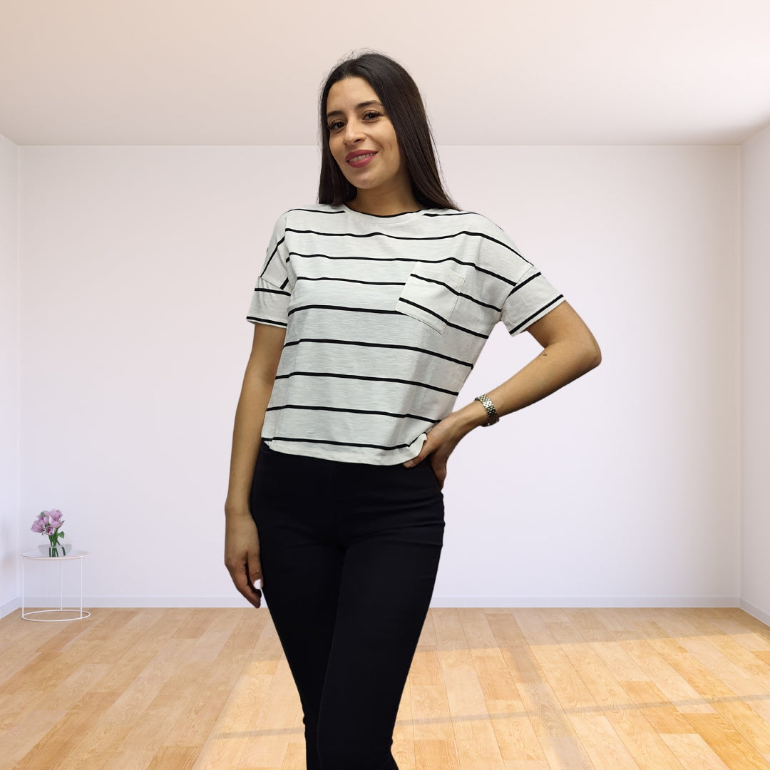 Polera Vero Moda Blanco Style DUBA S/S TOP(SD)