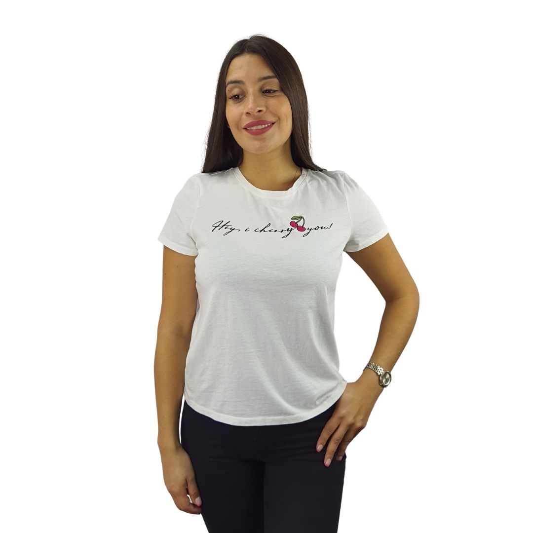 Polera Vero Moda Blanca Style CONQUER S/S JERSEY TOP CL8(HOMEWEAR)