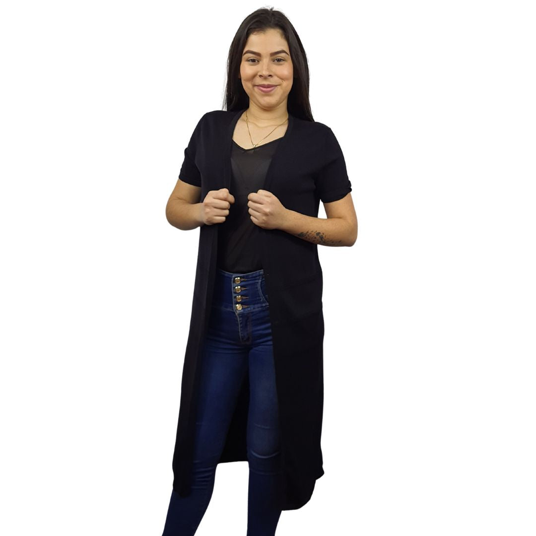 Tapado Vero Moda Negro Style ADA S/S KNIT(VMC-HH)
