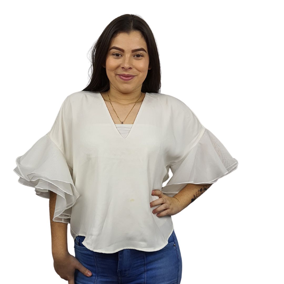 Blusa Veromoda Blanco Style VIVIEN 1/2 TOP SET(VMC-TP-ET-3)