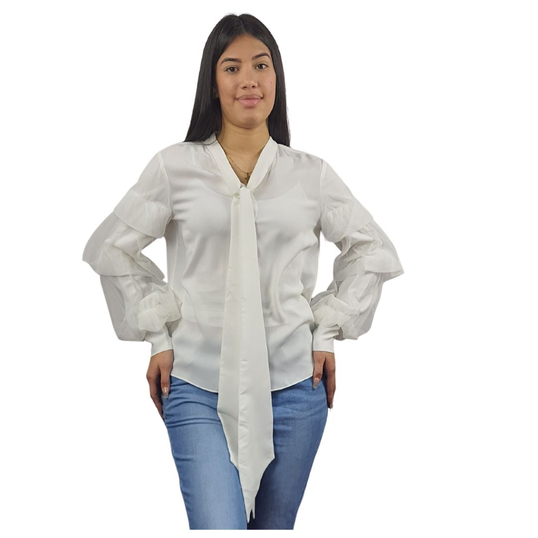 Blusa Vero Moda Blanco Style NADA L/S SHIRT(VMC-DR)