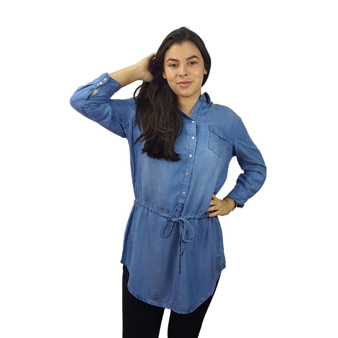 Camisa Vero Moda Azul Style AWARD 3/4 DENIM SHIRT(MW-EC-2)