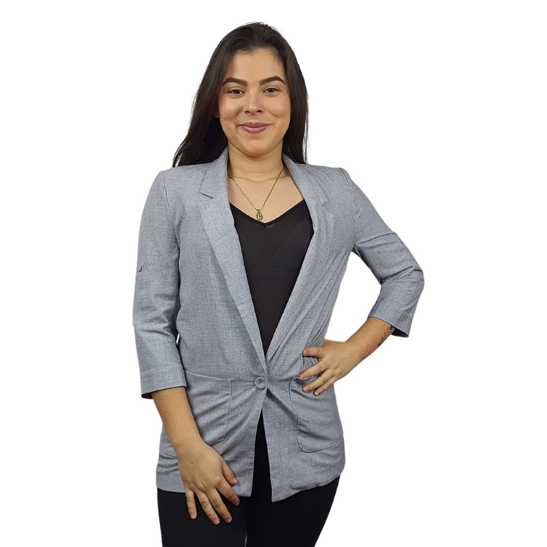 Blazer Vero Moda Gris Style VANESSA MELANGE 3/4 BLAZER(VMC-TP)