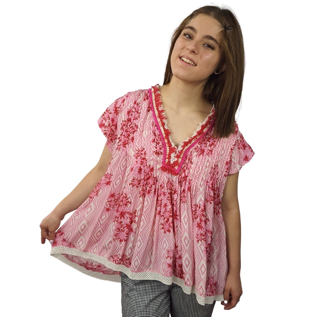 Blusa Rapsodia Kamoru Rosa