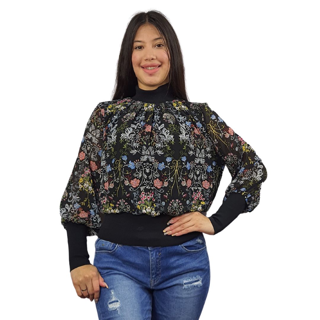 Blusa Vero Moda Negro Style JENNIFER L/S TOP(DR)