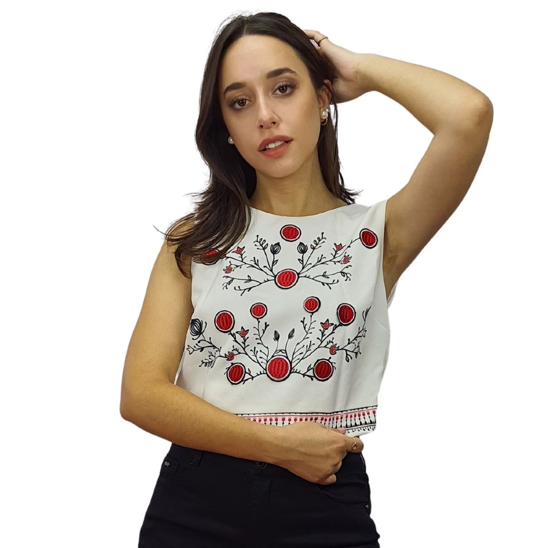Top Vero moda Blanco Style CHERRY S/L TOP(HH)