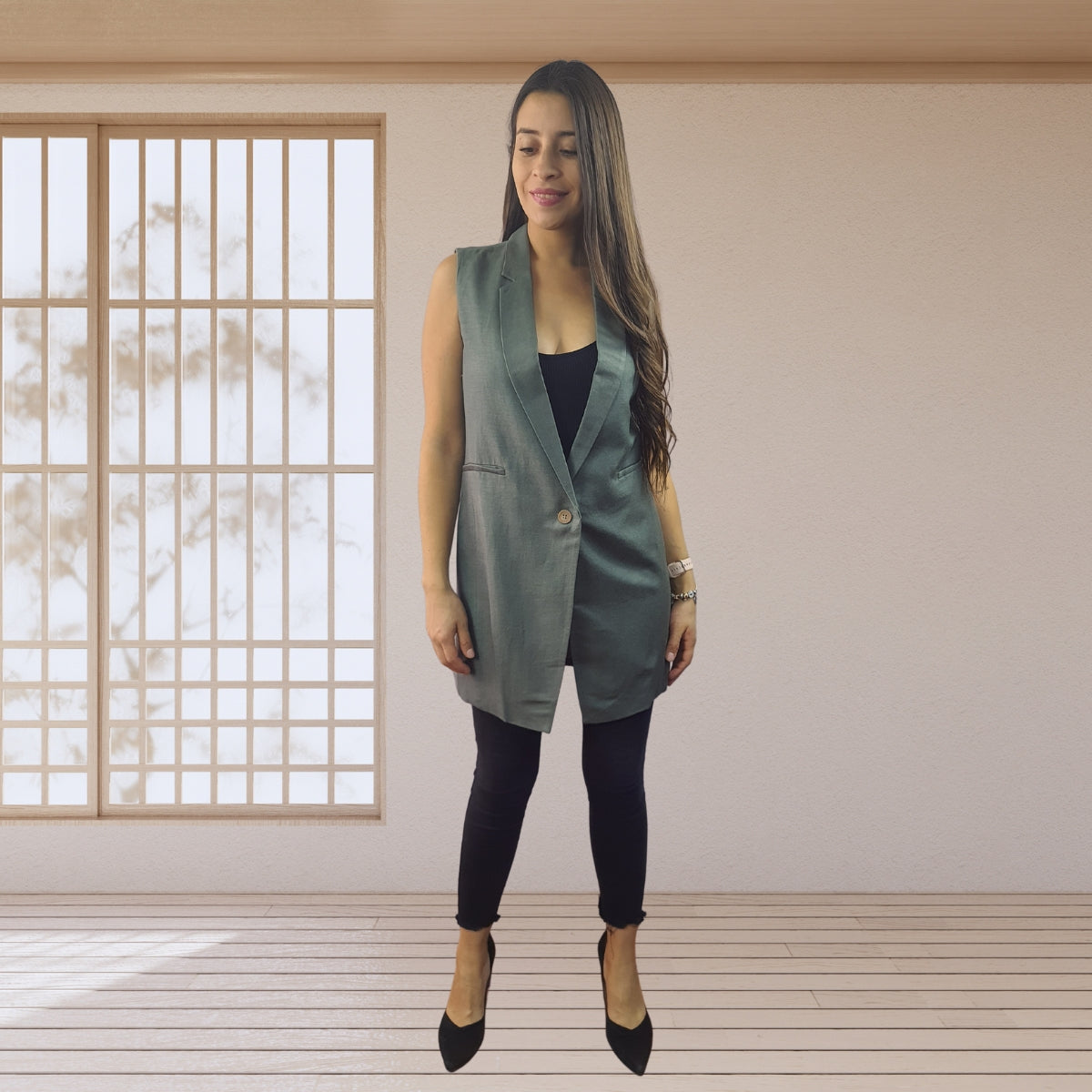 Tapado Vero Moda Verde Style KAREN WAISTCOAT(VMC-NE-EC-2)